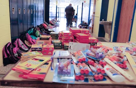 The Lawnside Public School Back-to-School Bonanza was opened all New Jersey residents. Parent and students were directed to choose one backpack and 3 school supply items. 