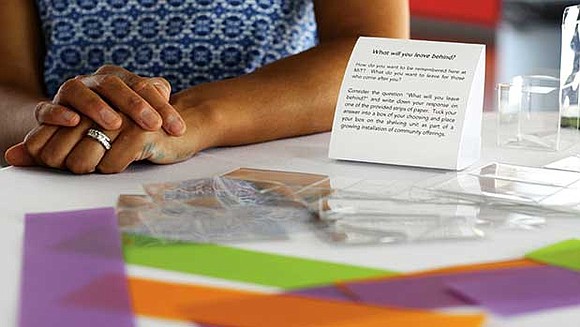 Hamilton has set up stations in the lobby of the List Center with pieces of colored vellum and transparent boxes. ... Hamilton has set up stations in the lobby of the List Center with pieces of colored vellum and transparent boxes. ...