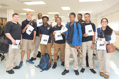 Baltimore Gas and Electric Company (BGE) employees paid a visit to Mergenthaler High School on Hillen Road in the city ... Baltimore Gas and Electric Company (BGE) employees paid a visit to Mergenthaler High School on Hillen Road in the city ...