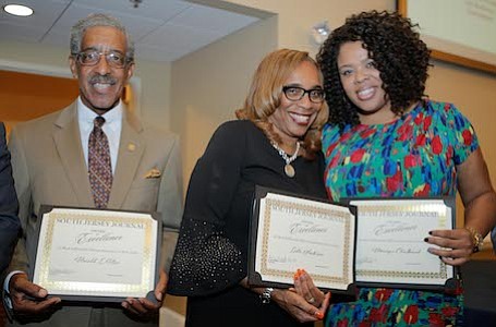 Most Influential African Americans in New Jersey recipients, State Senator, Ronald Rice; Director of New Jersey Redevelopment Authority, Leslie Anderson and President & CEO of United Way of Salem County, Monique Chadband.