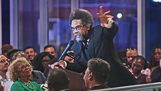 Dr. Cornel West speaks at Grove Hall.