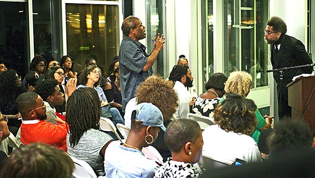 Dr. Cornel West speaks at Grove Hall Library.