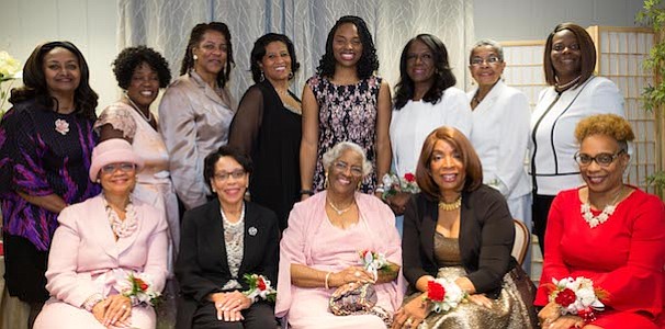 The Burlington-Camden (NJ) Alumni Chapter of Kappa Alpha Psi Fraternity, Inc., & Kappa Community Development Corporation honored thirteen African American Women of High Achievement on Sunday, November 5, 2017 (Standing, L-R) Dr. Edith "Edie" M. Simpson, Minretta Boone McFadden, Rachel Merrill, Tracy Bond, Ebony D. Wortham, Esq., Elleanor Jean Hendley (Mistress of Ceremonies), Mable Ellis Welborn and Dr. Natakie Chestnut (Sitting, L-R) Lorina Marshall-Blake, JoAnne Epps, Colletta King, Elayne P. McClaine and Leslie A. Anderson.