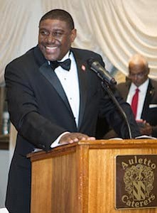 Introduction of the Mistress of Ceremonies led by Burlington-Camden (NJ) Alumni Chapter of Kappa Alpha Psi Fraternity, Inc., Polemarch, Richard Horton, III.