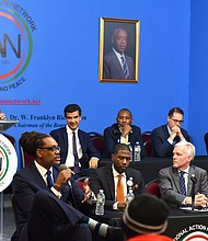 Candidates for City Council Speaker at the National Action Network with Kirsten Foy