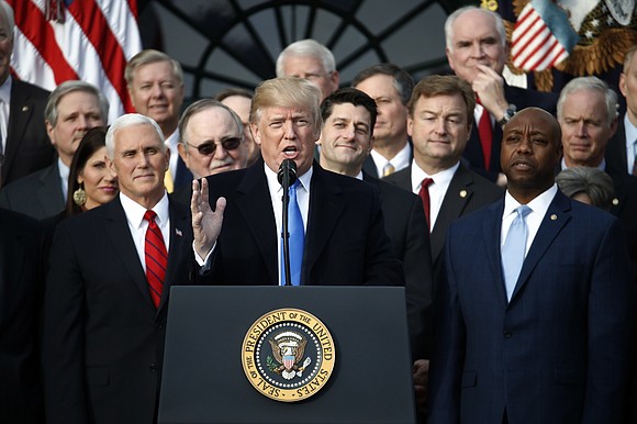 A triumphant President Donald Trump and jubilant fellow Republicans celebrated the passage of their $1.5 trillion tax overhaul Wednesday as ... A triumphant President Donald Trump and jubilant fellow Republicans celebrated the passage of their $1.5 trillion tax overhaul Wednesday as ...