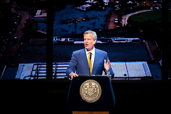 More than 2,000 city officials and supporters cheered Mayor Bill de Blasio on during his hour-long speech Tuesday evening. More than 2,000 city officials and supporters cheered Mayor Bill de Blasio on during his hour-long speech Tuesday evening.