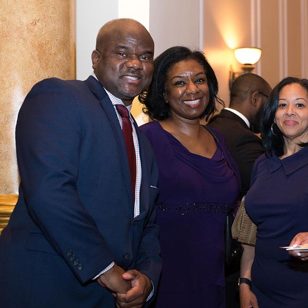 Pictured (L to R) Dallas Grundy, Board LEF; Karen Rouse Former Student of Lawnside Public,
Monique Jones, Lawnside Resident and. Gina Clay-Williams, Teacher Gifted and talented at Lawnside Public School.