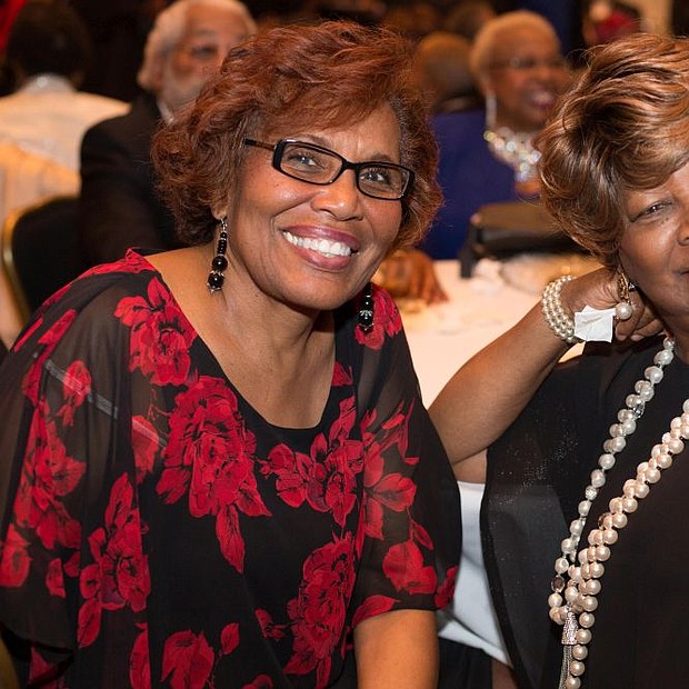 Lawnside Resident Renee Sewell enjoying cocktail hour at The Lawnside Education Foundation Inc.'s 8th Annual Dinner Dance and Silent Auction with Former Educator of Camden and Lawnside School Districts,
Jerry Wollard.