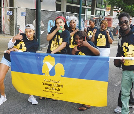 Outstanding African American students representing Portland Public School’s 9th Annual Young, Gifted, and Black awards march for the parade.