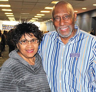 Dena Wane and gift card prize winner, Russell Hopewell