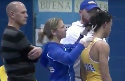 “A referee wouldn't allow Andrew Johnson of Buena @brhschiefs to wrestle with a cover over his dreadlocks. It was either ... “A referee wouldn't allow Andrew Johnson of Buena @brhschiefs to wrestle with a cover over his dreadlocks. It was either ...