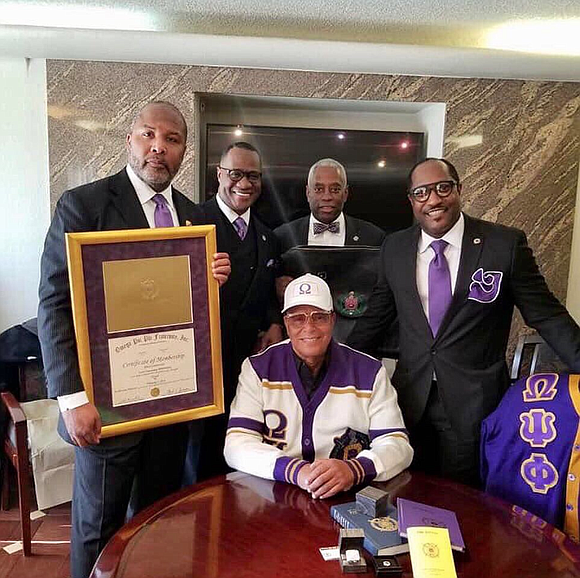 Minister Louis Farrakhan was inducted as a full lifetime member of the fraternity. Minister Louis Farrakhan was inducted as a full lifetime member of the fraternity.