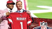 Kyler Murray poses with Roger Goodell
