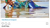 Model Halima Aden wears a burkini in Sports Illustrated magazine.
