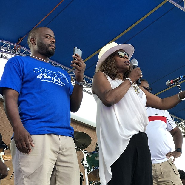 Picutred is Matteson Village Mayor Sheila Chalmers-Currin and Village Trustee Adam Shorter III