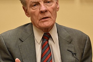 House Speaker Michael Madigan speaks May 6 to students in the Public Affairs Reporting program at the University of Illinois Springfield. A report released Tuesday by his office Tuesday concluded a culture of bullying and intimidation existed in the speaker’s office and throughout the Capitol system. His chief of staff on Thursday called for other legislative caucuses to conduct and make public similar investigations. (Capitol News Illinois photo by Lindsey Salvatelli)
