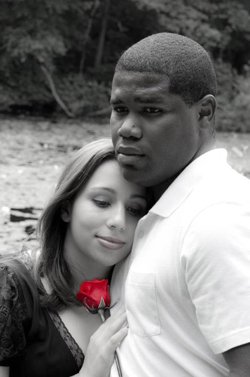 Actors Lauren Eliot (Juliet) and Johnnie McQuarley (Romeo) in... Actors Lauren Eliot (Juliet) and Johnnie McQuarley (Romeo) in...