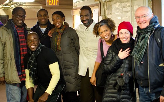 Before braving the New England cold, stars of Invisible Man pose after their Friday night performance.... Before braving the New England cold, stars of Invisible Man pose after their Friday night performance....