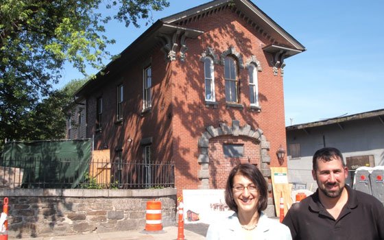 Historic Boston Incorporated Executive Director Kathy Kottaridis and Construction Supervisor Brian Gossens in front of the Eustice Street... Historic Boston Incorporated Executive Director Kathy Kottaridis and Construction Supervisor Brian Gossens in front of the Eustice Street...