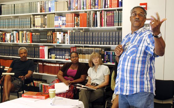 In this July 14, 2011 photo (from l to r), Kwame Dixon of Syracuse University, Melissa Stuckey of the... In this July 14, 2011 photo (from l to r), Kwame Dixon of Syracuse University, Melissa Stuckey of the...