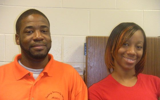 RCC track and field coach Westley Ellis (left) is quick to praise star jumper Nia Howard (right), telling... RCC track and field coach Westley Ellis (left) is quick to praise star jumper Nia Howard (right), telling...