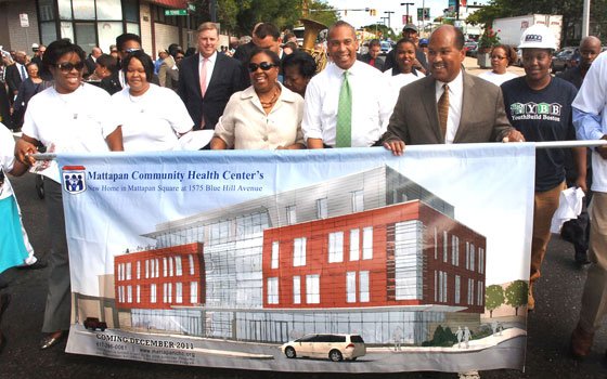 More than 200 people joined Dr. Azzie Young, president and CEO of Mattapan Community Health Center (center), Gov.Deval... More than 200 people joined Dr. Azzie Young, president and CEO of Mattapan Community Health Center (center), Gov.Deval...
