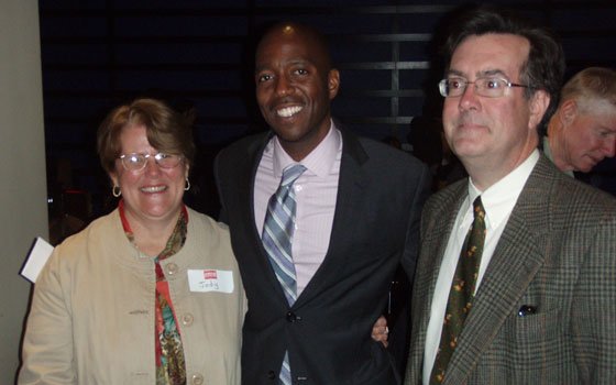 Jass Stewart, center, is the first African American and the first openly gay candidate to win a city... Jass Stewart, center, is the first African American and the first openly gay candidate to win a city...