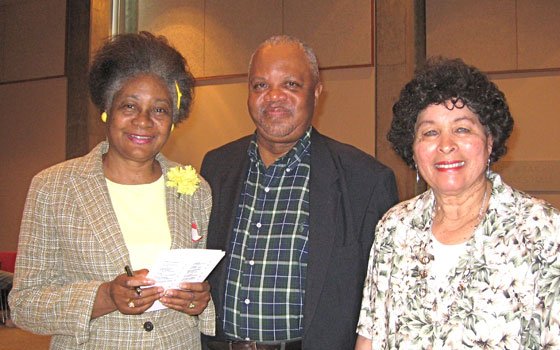 Poetry workshop leader Ted Thomas (center) joins Callie F. Cox (left) and Carrie Jefferson, who participated in the... Poetry workshop leader Ted Thomas (center) joins Callie F. Cox (left) and Carrie Jefferson, who participated in the...