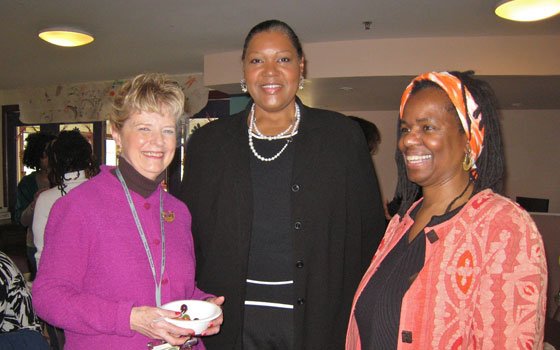 (L to r) Jennifer Morris, Carney Hospital director of social work and interpreter services; Valina Jackson, Brookview House chief... (L to r) Jennifer Morris, Carney Hospital director of social work and interpreter services; Valina Jackson, Brookview House chief...