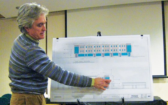 Architect Lucio Trabucco of Nunes Trabucco Architects describes the features of the office and retail building proposed for... Architect Lucio Trabucco of Nunes Trabucco Architects describes the features of the office and retail building proposed for...
