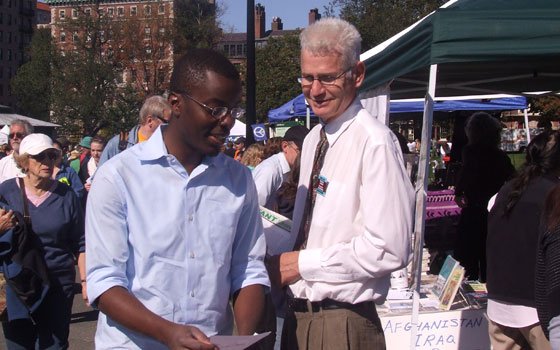 William Leonard (right), the Socialist Workers Party’s candidate in the hotly contested race for the Second Suffolk District... William Leonard (right), the Socialist Workers Party’s candidate in the hotly contested race for the Second Suffolk District...