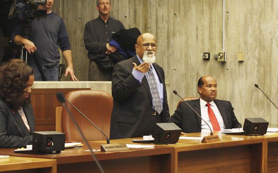 Chuck Turner addresses members of the City Council during a hearing in which he was voted off the... Chuck Turner addresses members of the City Council during a hearing in which he was voted off the...