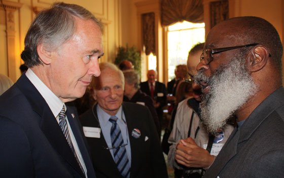 Congressman Ed Markey (D) listens to Ralph Edwards, chairman of the Democratic Town Committee of Swampscott, during... Congressman Ed Markey (D) listens to Ralph Edwards, chairman of the Democratic Town Committee of Swampscott, during...