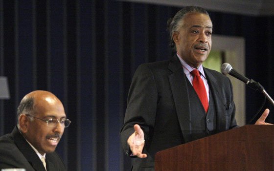 The Rev. Al Sharpton, right, introduces Michael Steele, Chairman of the Republican National Committee, at the National Action Network... The Rev. Al Sharpton, right, introduces Michael Steele, Chairman of the Republican National Committee, at the National Action Network...