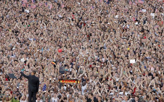 In this July 24, 2008 file photo, Democratic presidential candidate Barack Obama waves as he arrives at the... In this July 24, 2008 file photo, Democratic presidential candidate Barack Obama waves as he arrives at the...