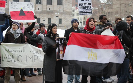 Bostonians rallied again this week in support of the massive Egyptian revolt against President Hosni Mubarak. The crowd began... Bostonians rallied again this week in support of the massive Egyptian revolt against President Hosni Mubarak. The crowd began...