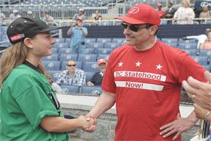 The Wilson Tigers with Della Romano pitching in the DCIAA championship game at Nationals Park... The Wilson Tigers with Della Romano pitching in the DCIAA championship game at Nationals Park...
