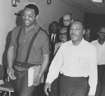 A young Rev. Jesse Jackson works as campaign aide to Dr. Martin Luther King, Jr. in Cleveland to help elect Carl Stokes, first Black mayor of large American city. Photo courtesy Cleveland Magazine 