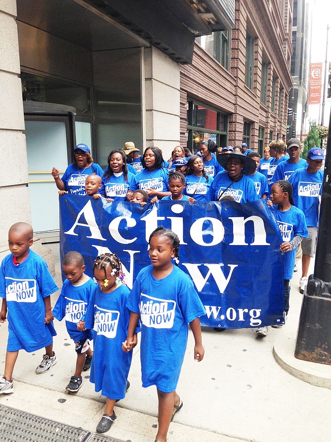 Action Now march in downtown Chicago to have a democratically elected school board. 