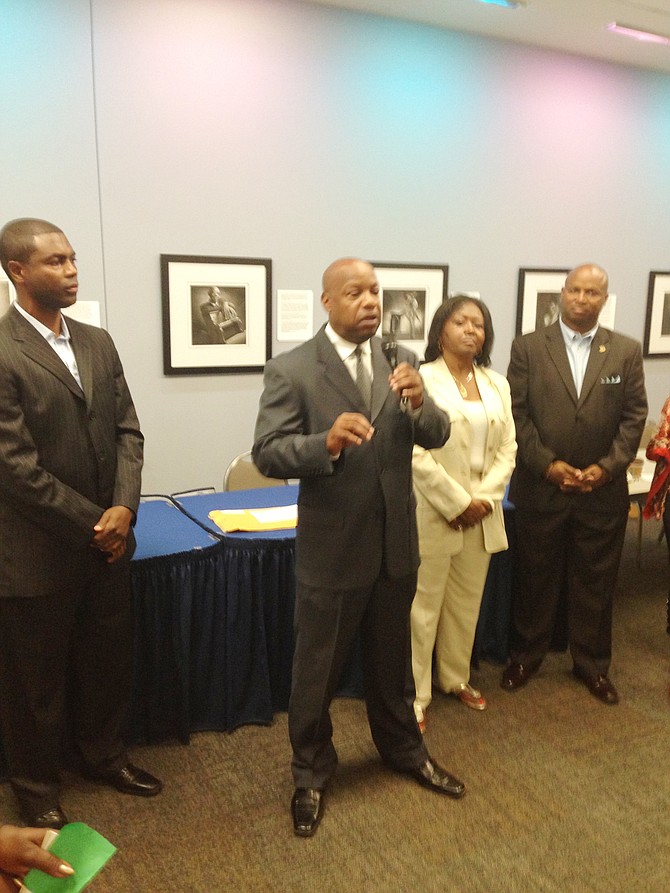  (L-R):Ill. State LaShawn Ford, Randy Ryder, Ill. State Rep. Mary Flowers at the "A Second Chance Summit" speak to the audience.  