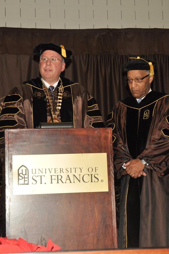 The University of St. Francis (USF) presented the Saints Francis & Clare Award to J.D. Ross, a well-known leader in ... The University of St. Francis (USF) presented the Saints Francis & Clare Award to J.D. Ross, a well-known leader in ...