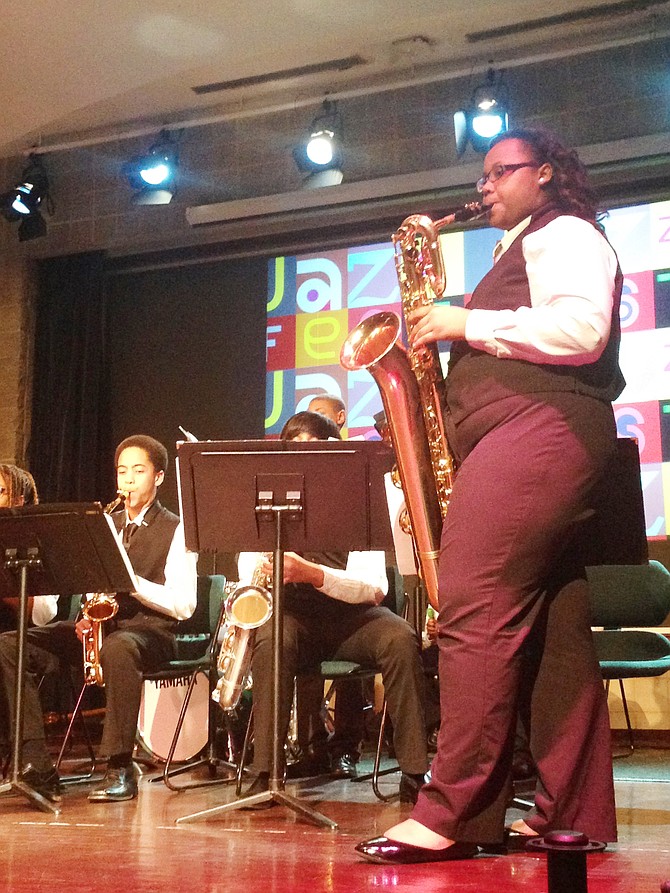 Student musicans from Gwendolyn Brooks Middle School in Harvey, IL performed timeless jazz songs for their performances at Prairie State College’s 26th Annual Jazz Fest.