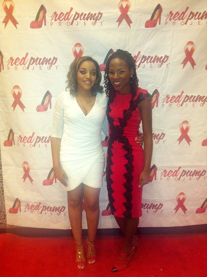 The Red Pump Project Founders Karyn Watkins (left) and Luvvie Ajayi at the 5th Annual Rock the Red Fashion Show at 1240 W. Randolph