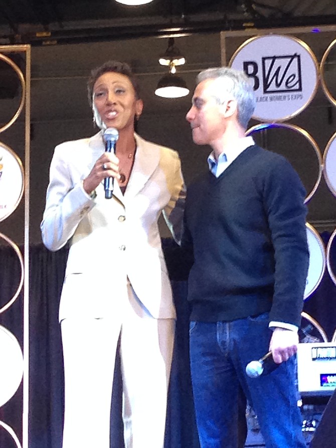 Good Morning America’s Robin Roberts (left) and City of Chicago Mayor Rahm Emanuel both spoke at the Black Women's Expo this past weekend about the strength of African American woman owned businesses.