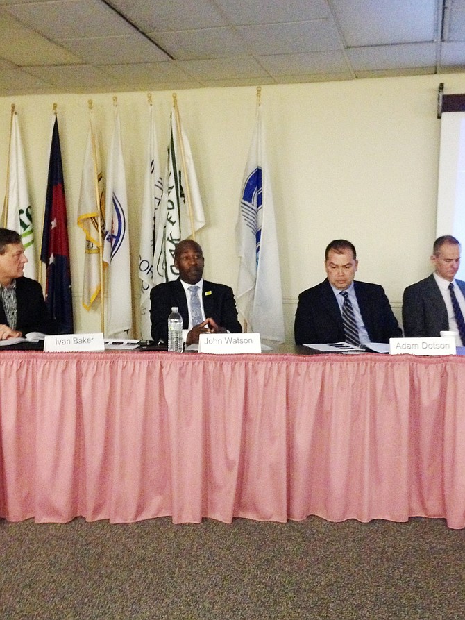 The Chicago Southland Economic Development Corporation (CSEDC) conducted a workshop on how to successfully apply for property tax incentives last week, to the South Suburban Mayors and Managers  Association.  Panelists included (L-R) Ivan Baker, Director of Economic Development, Village of Tinley Park; John Watson, Director of Economic Development, Village of South Holland; Adam Dotson, Community Development Director, Village of Oak Forest; and Bill Sandrick of Sandrick Law Firm who served as moderator.