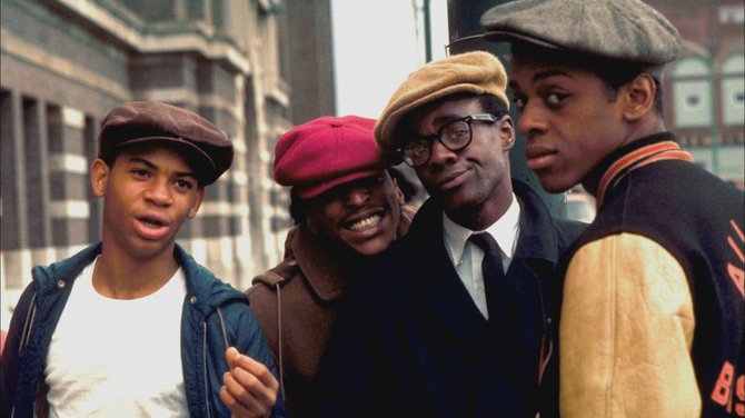 Cast members of the 1975 film classic, Cooley High. (L-R) Corin Rogers (Pooter), Joseph Carter Wilson (Tyrone), Glen Turman (LeRoy "Preach" Jackson), and Lawrence Hilton-Jacobs (Cochise).
