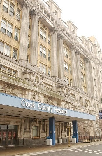 Located at 1835 W. Harrison St., the old Cook County hospital was built in 1914 and was replaced by John H. Stroger, Jr. Hospital of Cook County in 2002. The remaining former hospital structure was the administrative wing and is listed in the National Register of Historic Places. Because of its role over the decades of providing health care to Chicago's immigrant population, Cook County Hospital earned the moniker as "Chicago's Statue of Liberty," according to information from the President's office.