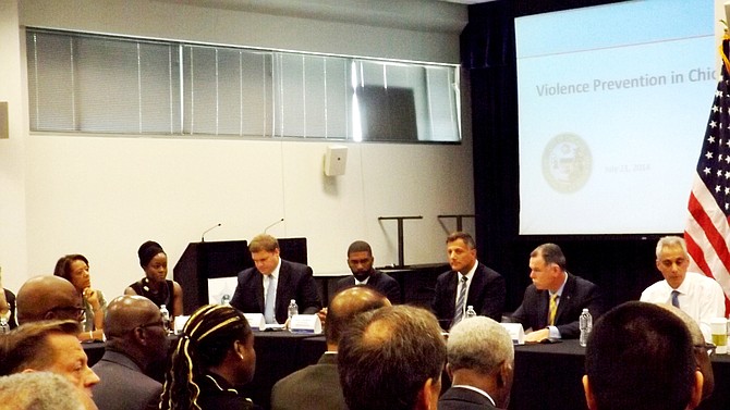 Chicago Mayor Rahm Emanuel and Chicago Police Superintendent, Garry McCarthy take part in a private meeting on Monday with  community leaders, federal agents, Babara Byrd Bennett, Chicago Public School's Chief and City Colleges Chancellor, Cheryl Hyman to discuss solutions to Chicago's gun violence.