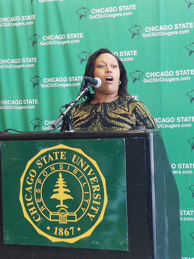 “Chicago State University has already undergone a paradigm shift and we [will] continue to grow as a university each and every day.  CSU athletics proudly takes a leading role in this effort…To my new family, our journey is not over; there is still work to be done.” - CSU Athletic Director Dr. Denisha L. Hendricks (shown)